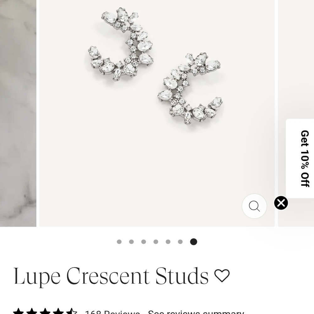 Silver Crescent Stud Earrings